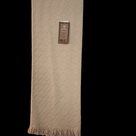 Texteis Penedo Texture Abstract Fringed Taupe Throw Blanket  51"x 70" - Picture 3 of 4